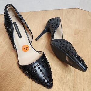 French Connection Black Forever Studded Pointed Pumps Heels Size 11